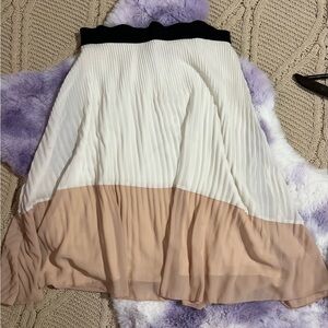 Elegant Black, White, and Tan A-Line Skirt